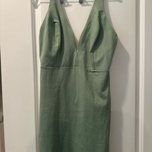 Lulu's Sage Green Backless Dress